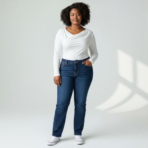 NWOT Solid White long Sleeve One Shoulder bodysuit size 3X overlay Top Dressy - Picture 1 of 11